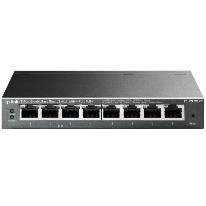 TP-Link TP-Link TL-SG108PE 8-Poorts Gigabit PoE Switch (TL-SG108PE)