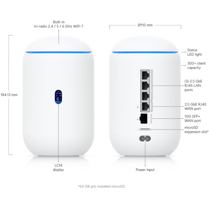 Ubiquiti Ubiquiti UniFi Dream Router 7 (UDR) - WiFi 6 All-in-One Gateway, Switch & PoE