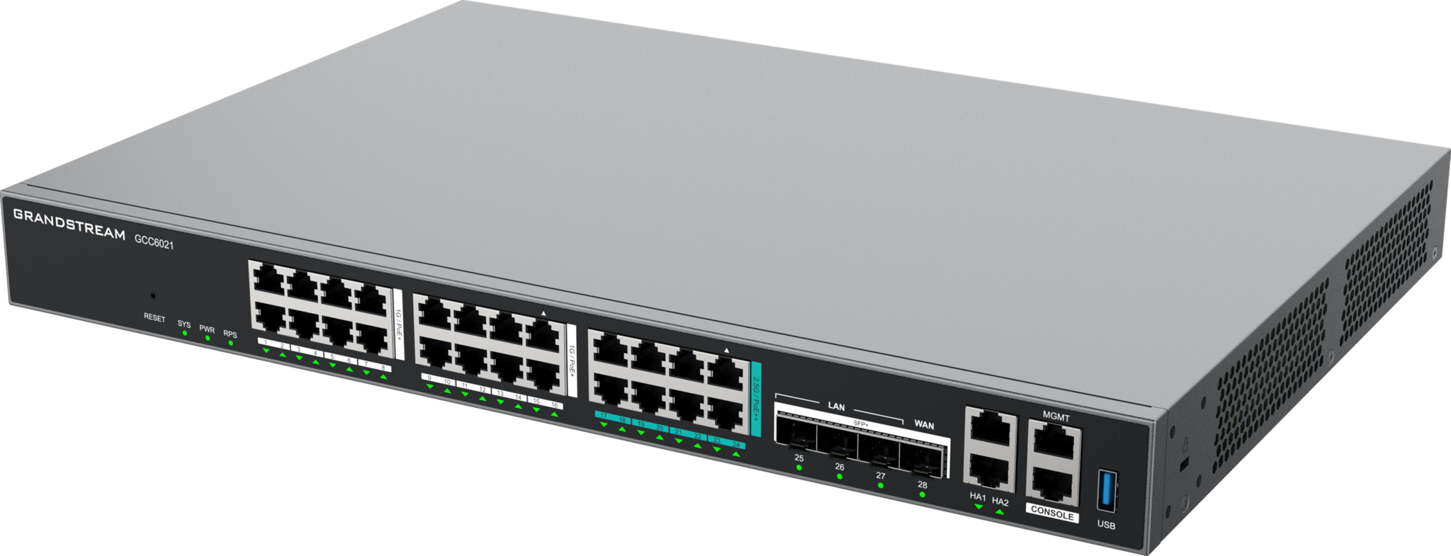 Grandstream Grandstream GCC6021 All-in-one Firewall, 24-Poorts PoE-Switch & IP PBX
