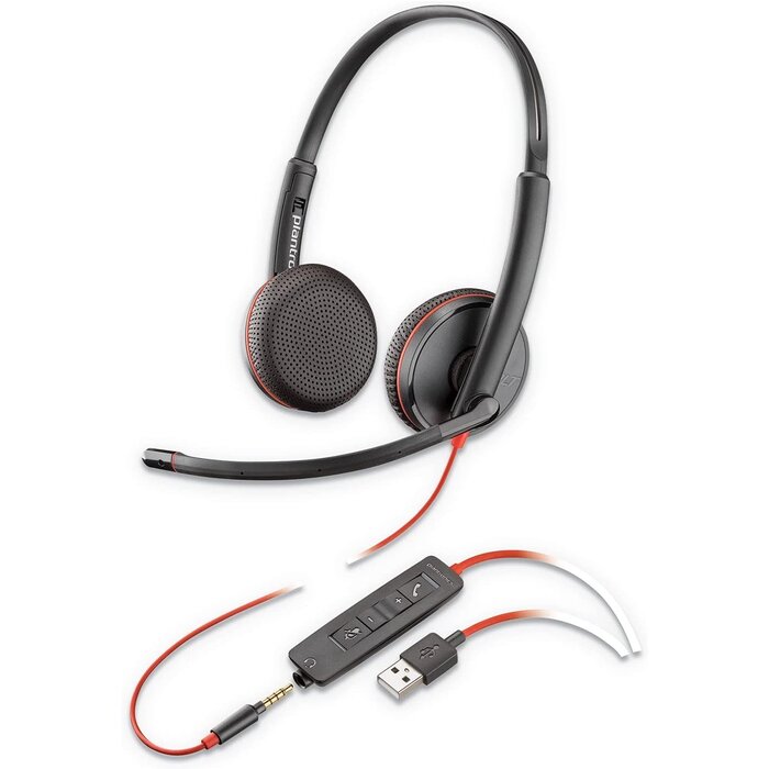 Poly Poly Blackwire C3325 Duo USB-A & 3.5mm Headset
