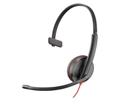 HP-Poly-Plantronics HP Blackwire 3215 Monaural USB-C Headset +3.5mm Plug +USB-C/A Adapter