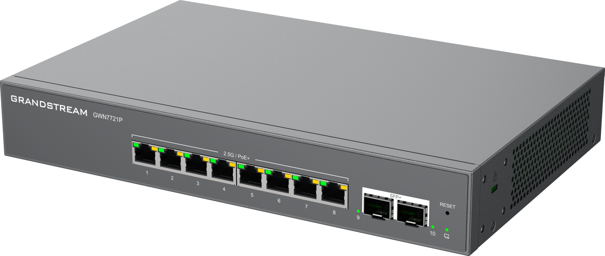 Grandstream Grandstream GWN7721P 8-Poorts 2.5G PoE+ Switch met 2x 10G SFP+