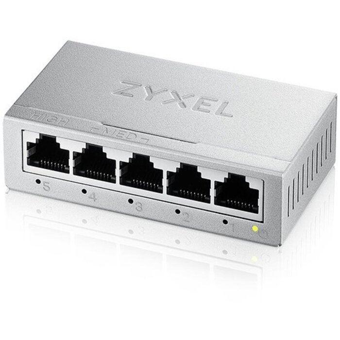 Zyxel Zyxel GS-105B v5 5-Poorts Gigabit Desktop Switch - Metalen Behuizing met QoS