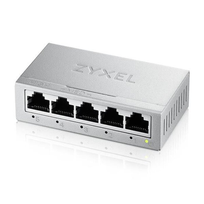 Zyxel Zyxel GS-105B v5 5-Poorts Gigabit Desktop Switch - Metalen Behuizing met QoS