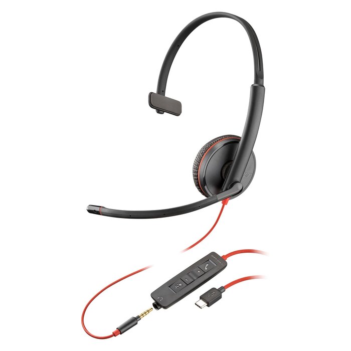 HP HP Blackwire C3215 Mono Headset Dubbele Aansluiting (80S05A6)