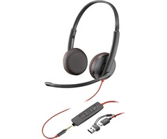 HP HP Poly Blackwire 3225 Stereo USB-C Headset + 3.5mm & USB-A Adapter