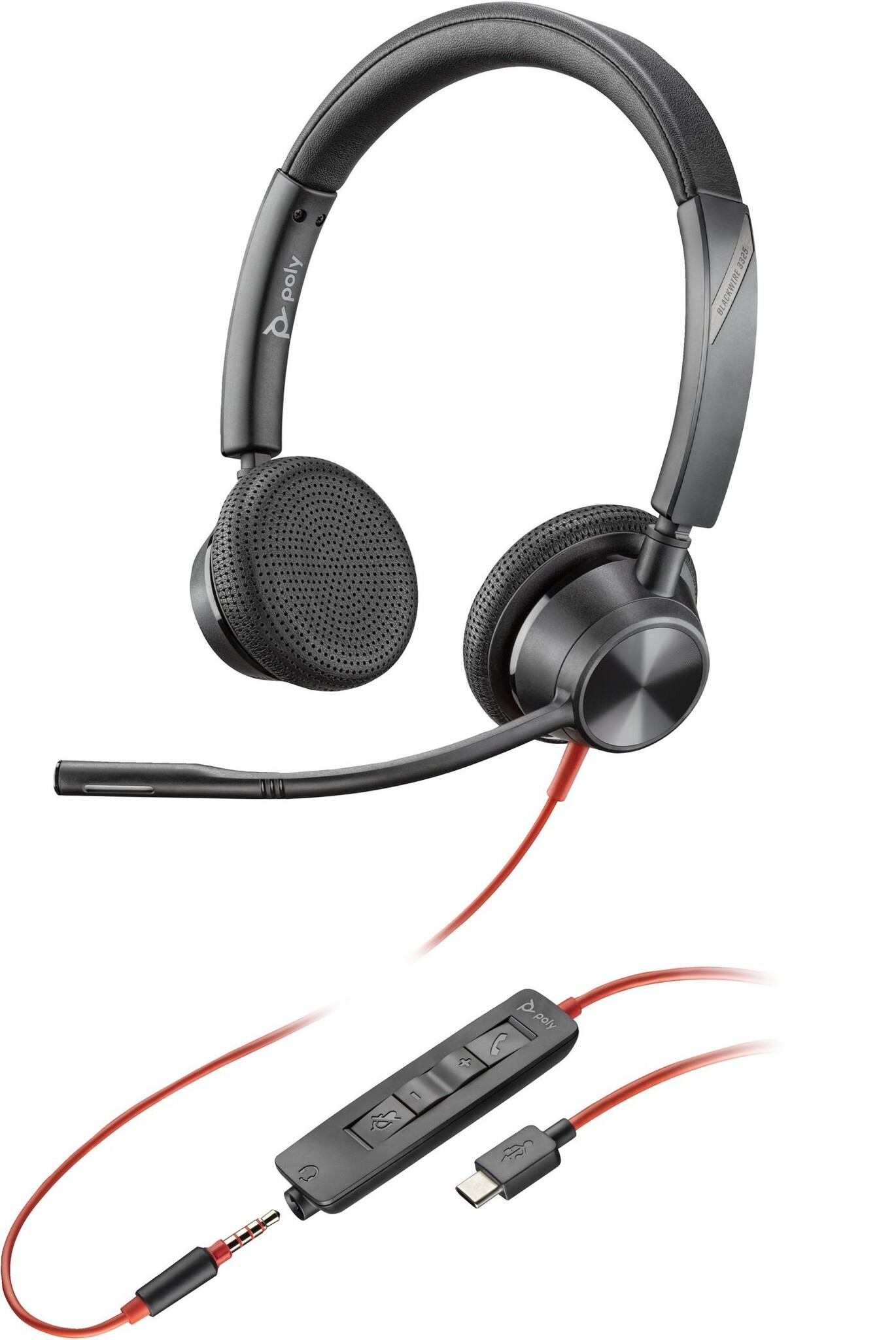 HP HP Blackwire 3325 Stereo USB-C Headset met 3.5mm en USB-A