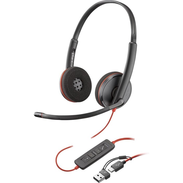 HP HP Blackwire 3220 Stereo USB-C Headset met USB-A Adapter