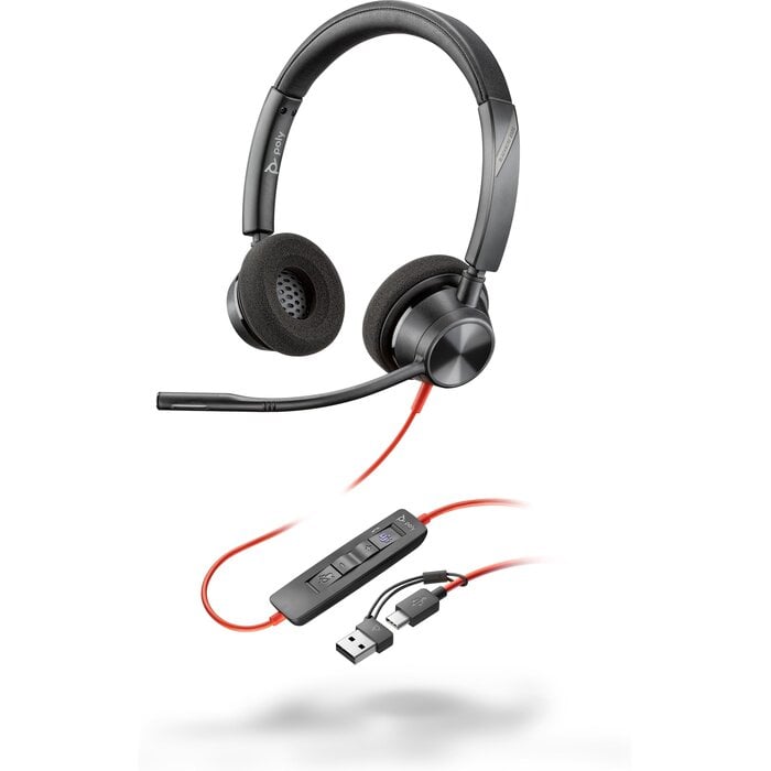 HP HP Blackwire 3220 Stereo USB-C Headset (met USB-A adapter)