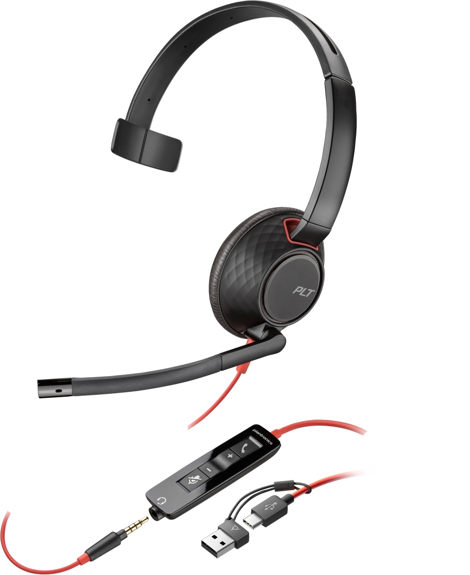 HP HP Blackwire 5210 Mono USB-C Headset met USB-A Adapter