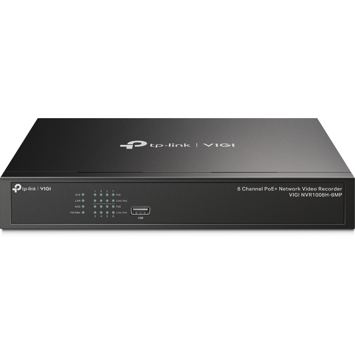 TP-Link TP-Link VIGI NVR1008H-8MP 8-Kanaals Netwerkrecorder met 8x PoE+