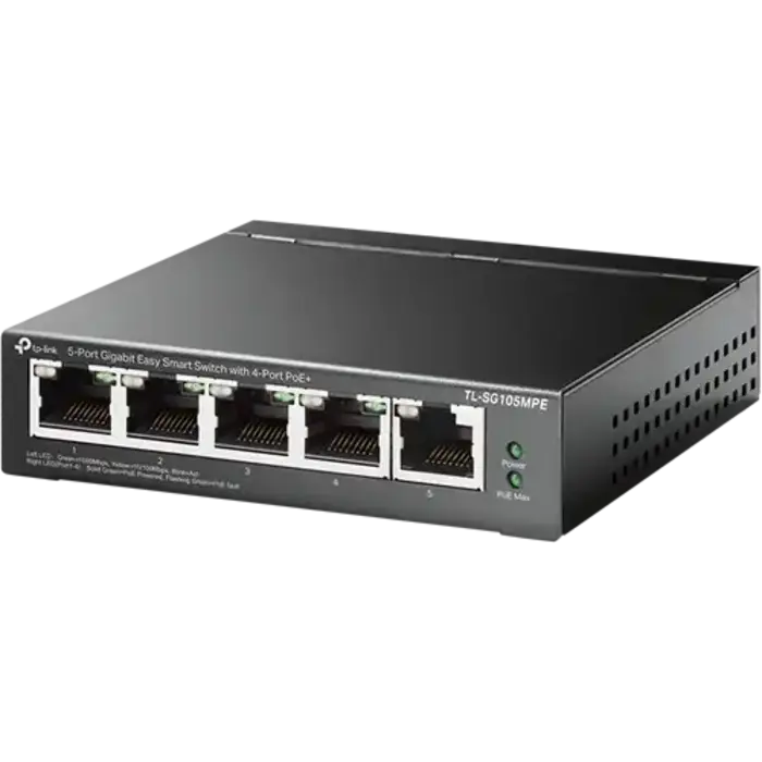 TP-Link TP-Link TL-SG105MPE 5-Poorts Gigabit Easy Smart Switch met 4x PoE+ (120W)