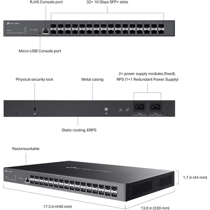 TP-Link TP-Link Omada SX3032F JetStream 32-Port 10G SFP+ L2+ Managed Switch