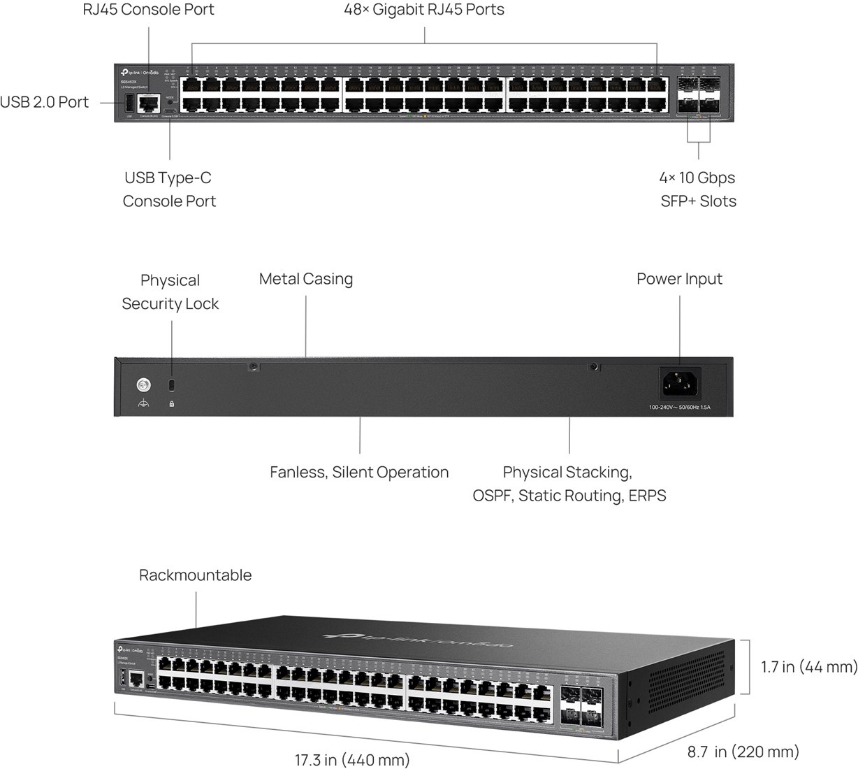 TP-Link TP-Link Omada SG5452X 48-Poorts L3 Managed Switch met 4x 10G SFP+