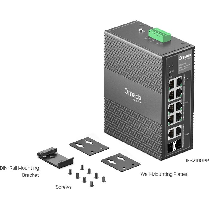 TP-Link TP-Link Omada IES210GPP Industriële Switch (8x PoE++, 2x SFP, 240W)
