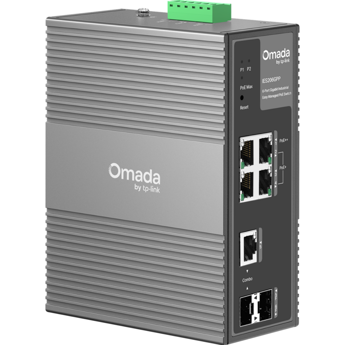 TP-Link TP-Link Omada IES206GPP Managed Industriële 6-Poorts Gigabit Switch (4x PoE+, 2x SFP)