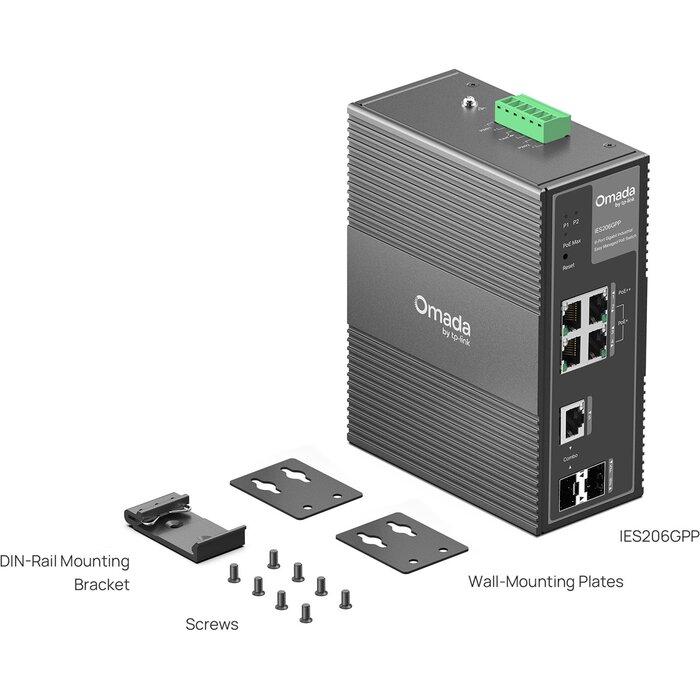 TP-Link TP-Link Omada IES206GPP Industriële Gigabit Switch (120W PoE++, SFP)