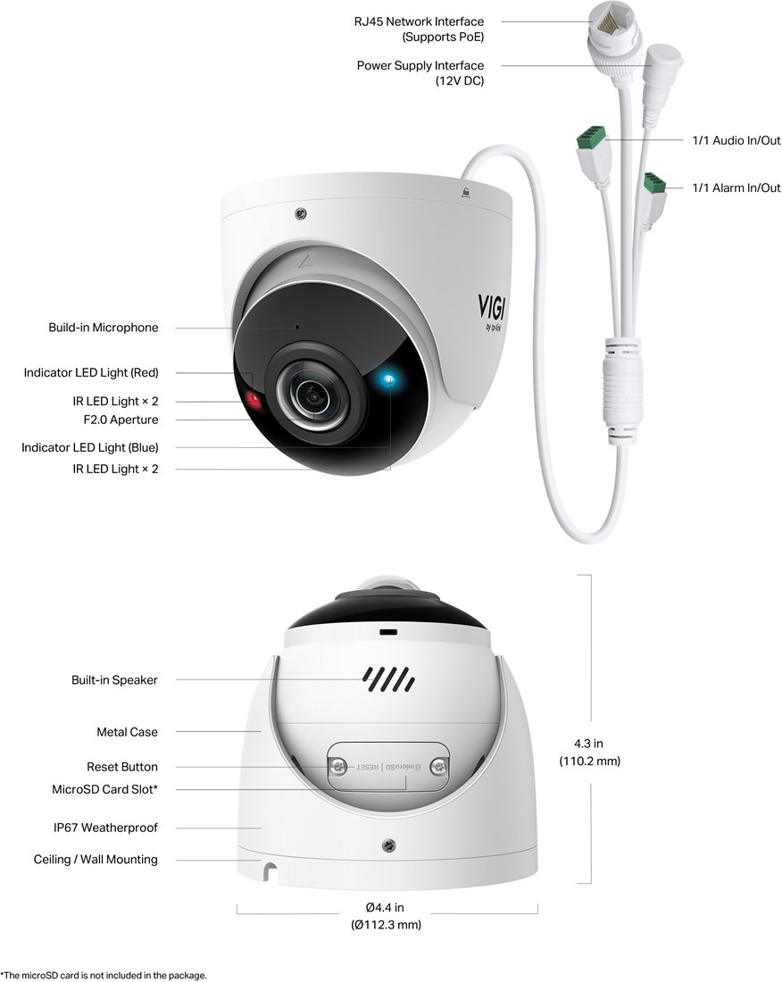 TP-Link TP-Link InSight S485PI 8MP Outdoor IP-Camera (180° Zicht, PoE, IP67)