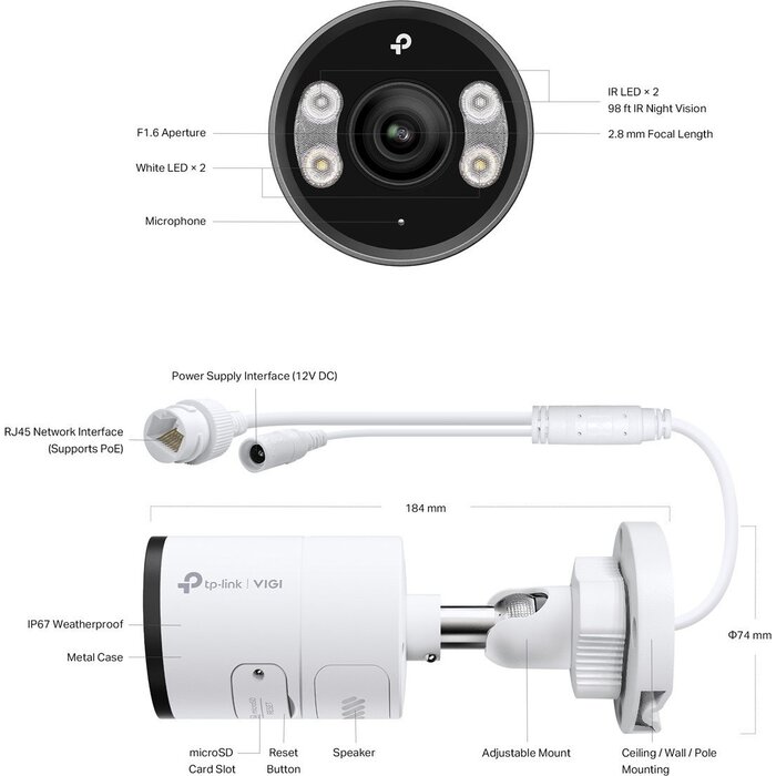 TP-Link TP-Link InSight S385 4K PoE Buitencamera - 8MP Ultra HD met AI-Detectie