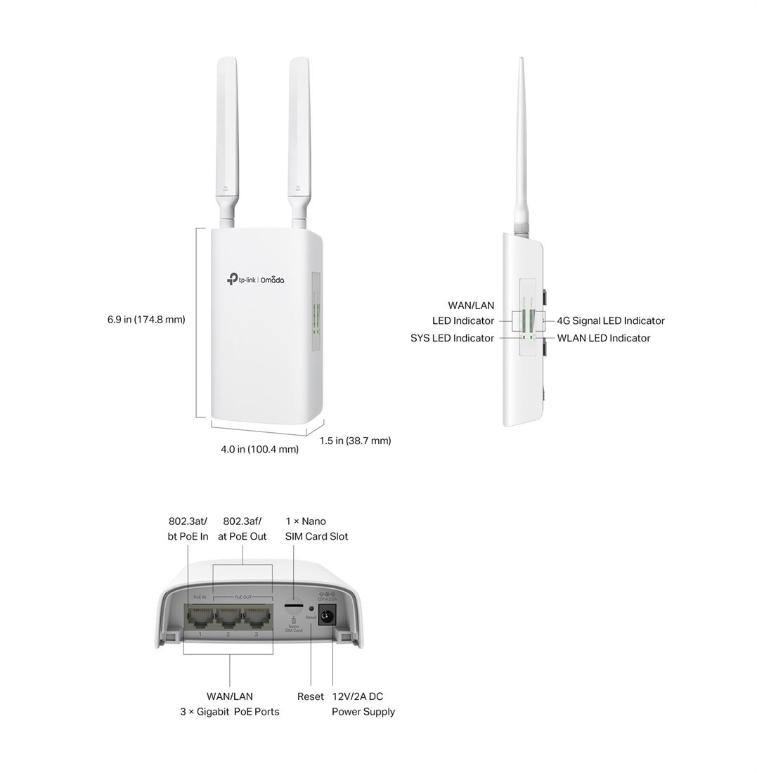 TP-Link TP-Link Omada ER703WP-4G Outdoor 4G LTE Router met Wi-Fi en PoE
