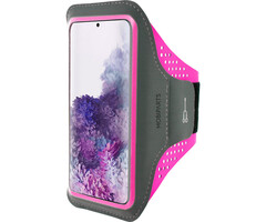 Mobiparts Mobiparts Comfort Fit Sportarmband voor Samsung S20 Plus (Neon Roze)
