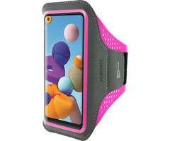 Mobiparts Mobiparts Comfort Fit Sportarmband Samsung A21s Neon Roze