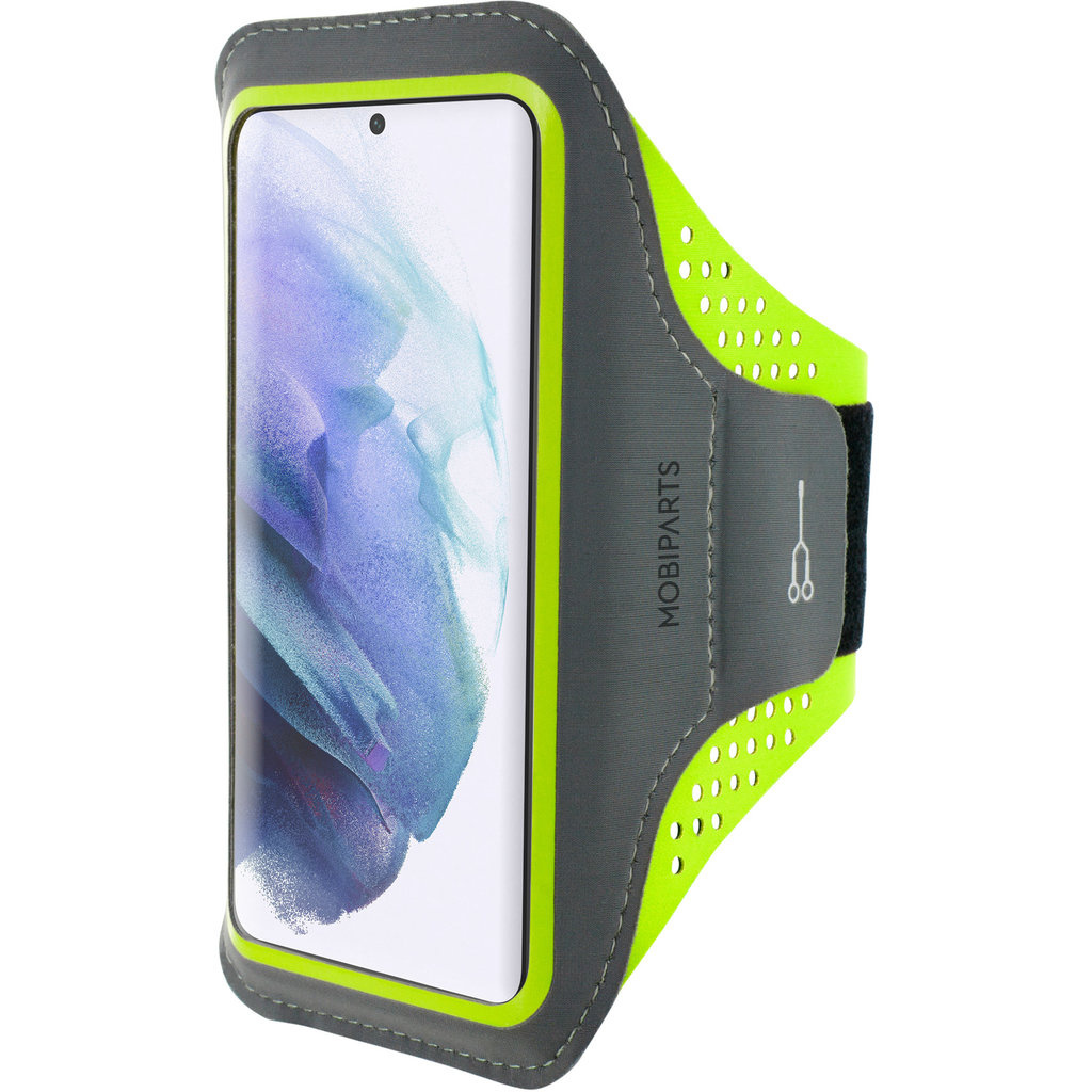 Mobiparts Mobiparts Comfort Fit Sport Armband Samsung Galaxy S21 Neon Green