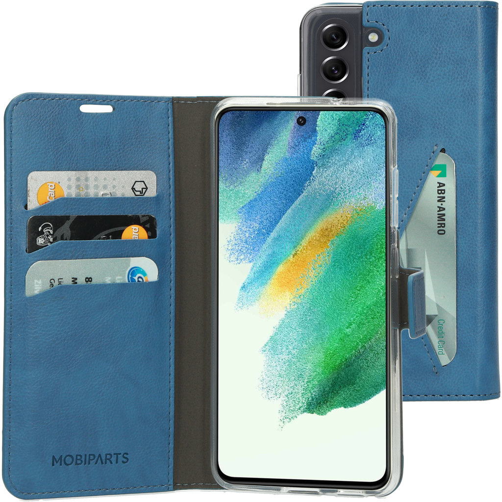 Mobiparts Mobiparts Classic Wallet Case Samsung Galaxy S21 FE (2022) Steel Blue