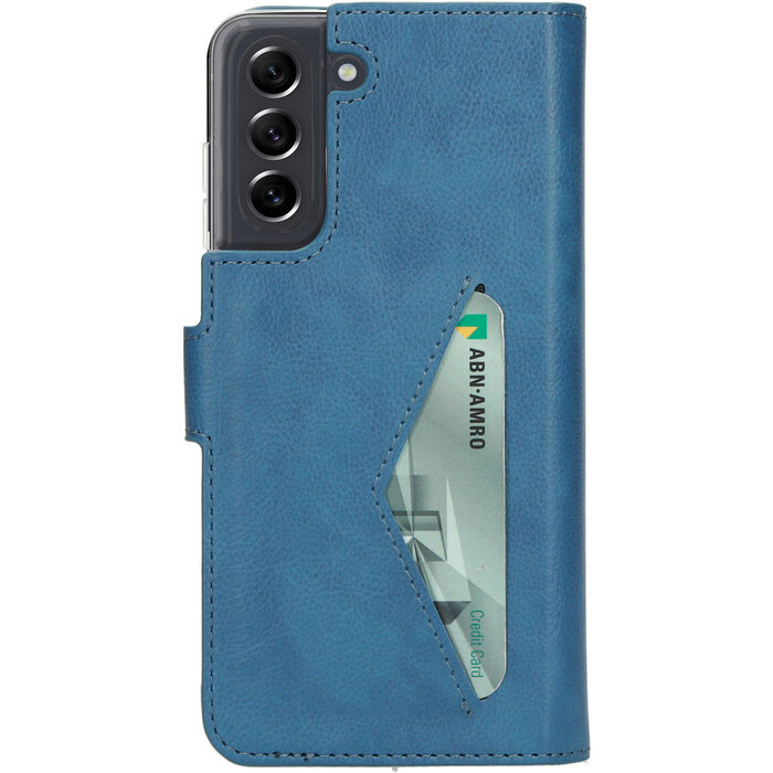 Mobiparts Mobiparts Classic Wallet Case Samsung Galaxy S21 FE (2022) Steel Blue
