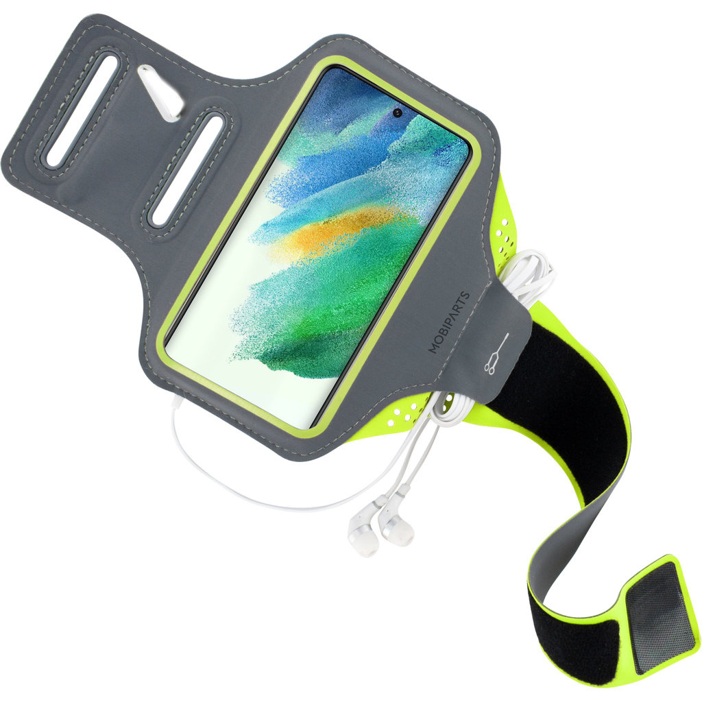 Mobiparts Mobiparts Comfort Fit Sport Armband Samsung Galaxy S21 FE (2022) Neon Green