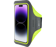 Mobiparts Mobiparts Comfort Fit Sport Armband iPhone 14 Pro Neon Groen