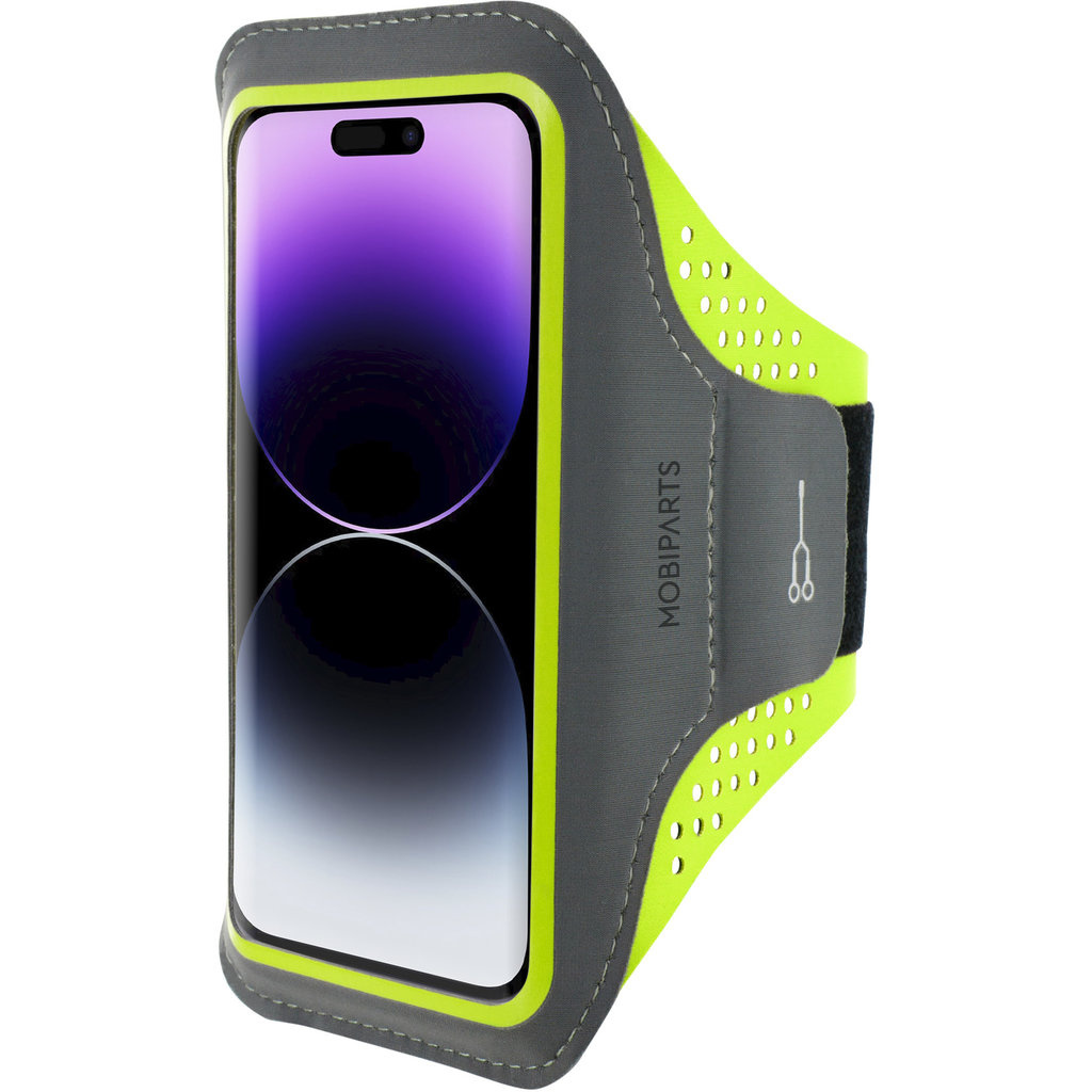 Mobiparts Mobiparts Comfort Fit Sport Armband Apple iPhone 14 Pro Neon Green