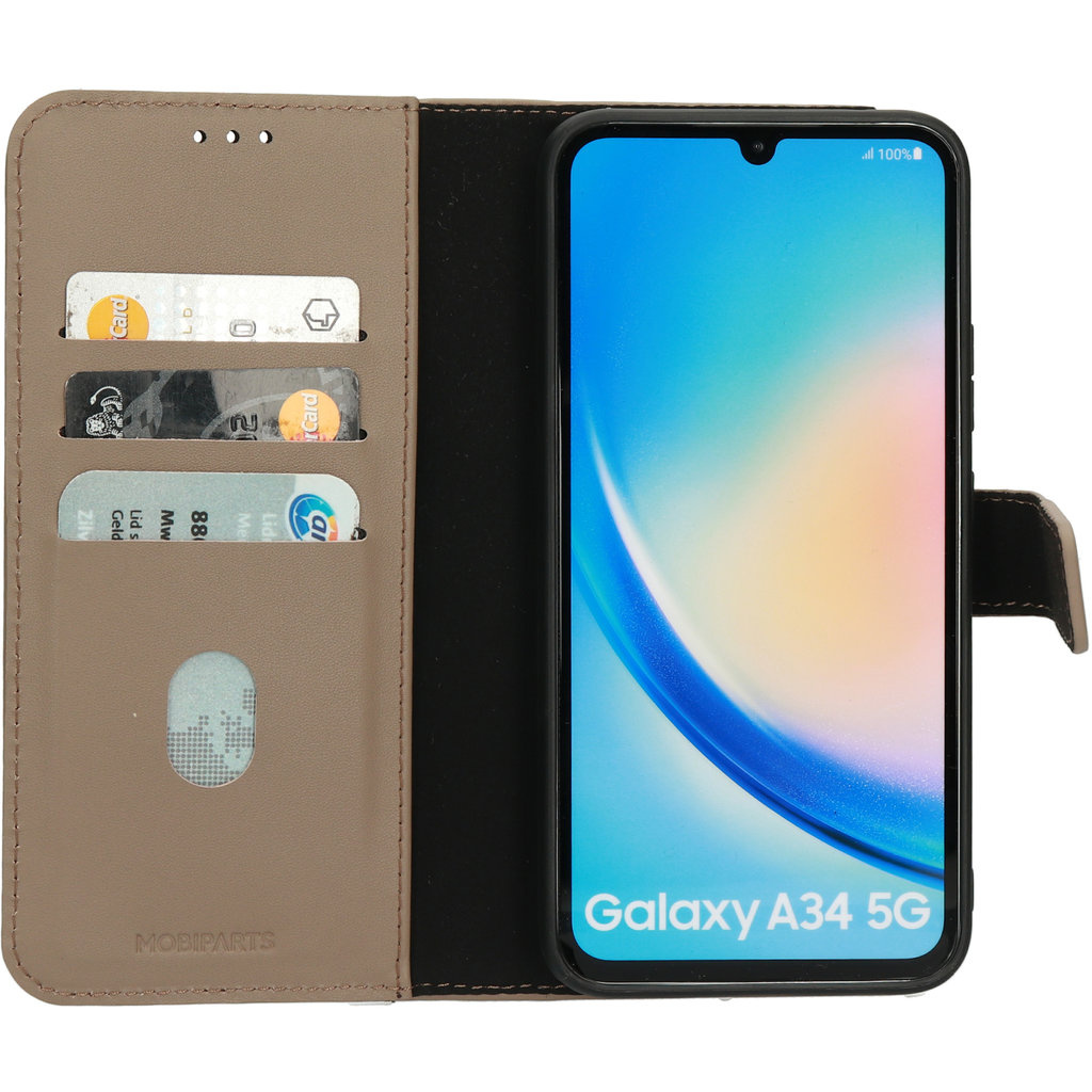 Mobiparts Mobiparts Leather 2 in 1 Wallet Case Samsung Galaxy A34 (2023) Taupe