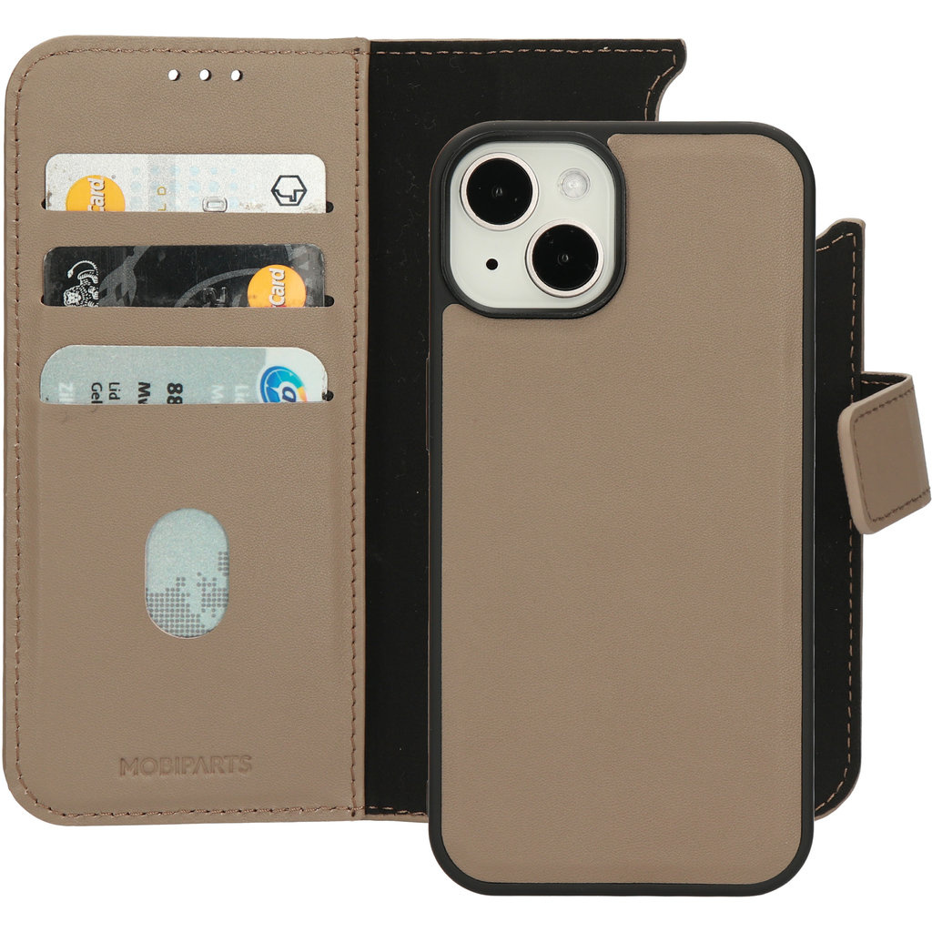 Mobiparts Mobiparts Leather 2 in 1 Wallet Case Apple iPhone 14 Taupe