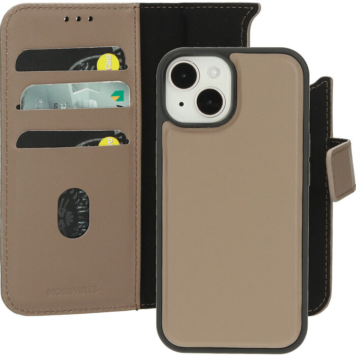 Mobiparts Mobiparts Leather 2 in 1 Wallet Case Apple iPhone 15/14 Taupe