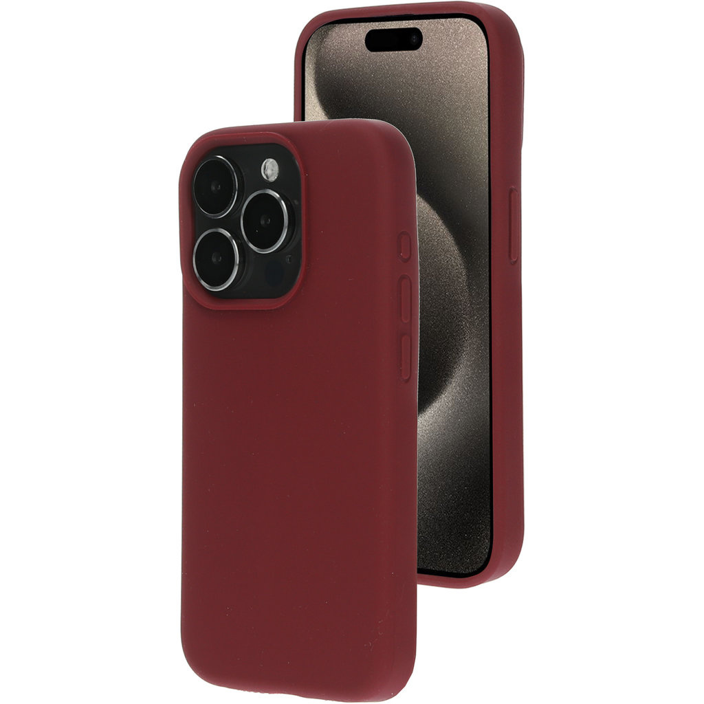 Mobiparts Mobiparts Silicone Cover Apple iPhone 15 Pro Plum Red