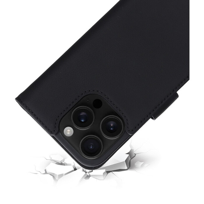 Mobiparts Mobiparts Leather Wallet Case Apple iPhone 16 Pro Black (MagSafe Compatible)