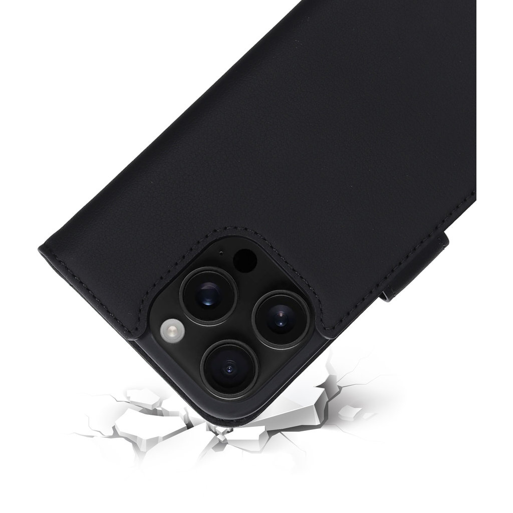 Mobiparts Mobiparts Leather Wallet Case Apple iPhone 16 Pro Black (MagSafe Compatible)