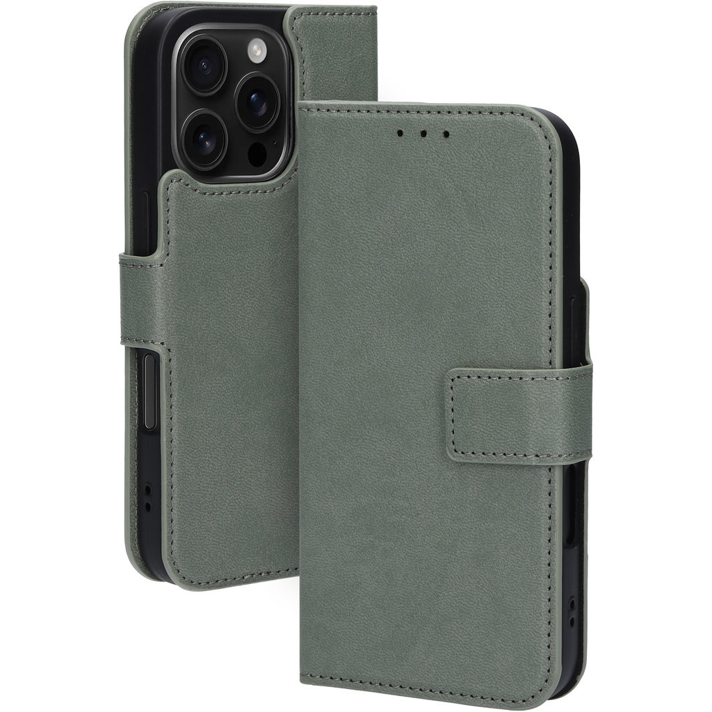 Mobiparts Mobiparts Classic Wallet Case Apple iPhone 16 Pro Stone Green (MagSafe Compatible)