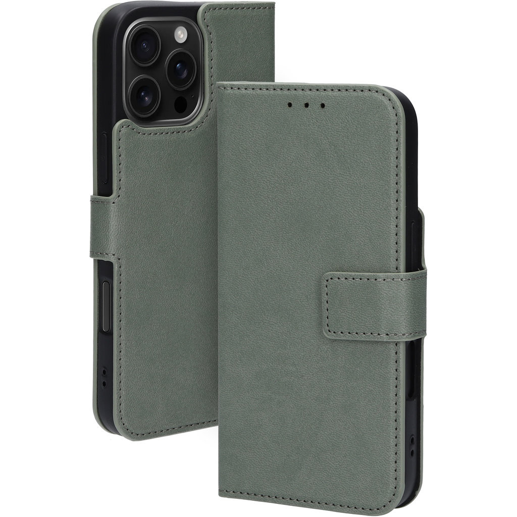 Mobiparts Mobiparts Classic Wallet Case Apple iPhone 16 Pro Max Stone Green (MagSafe Compatible)