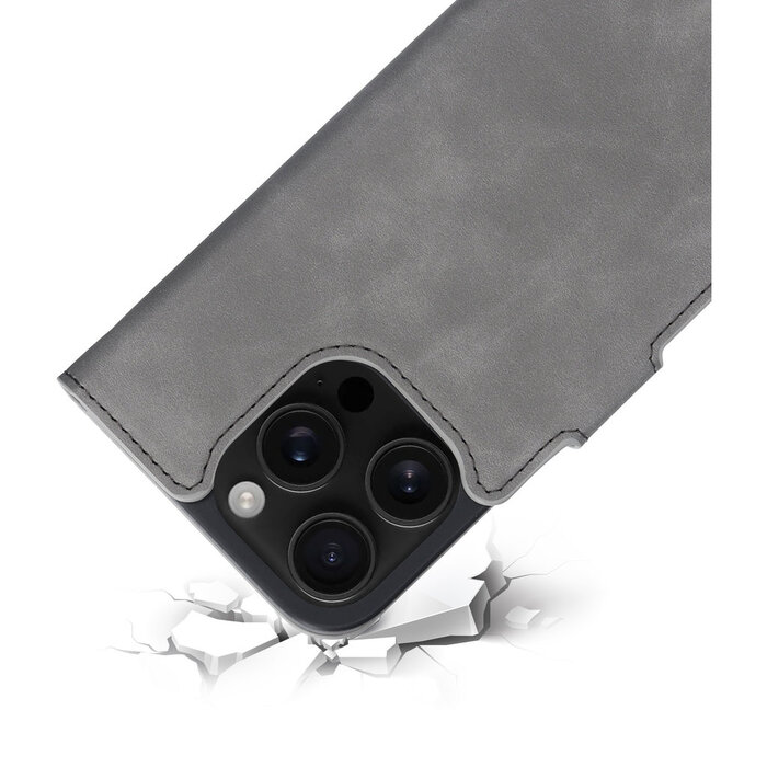 Mobiparts Mobiparts Classic Wallet Case Apple iPhone 16 Pro Granite Grey (MagSafe Compatible)