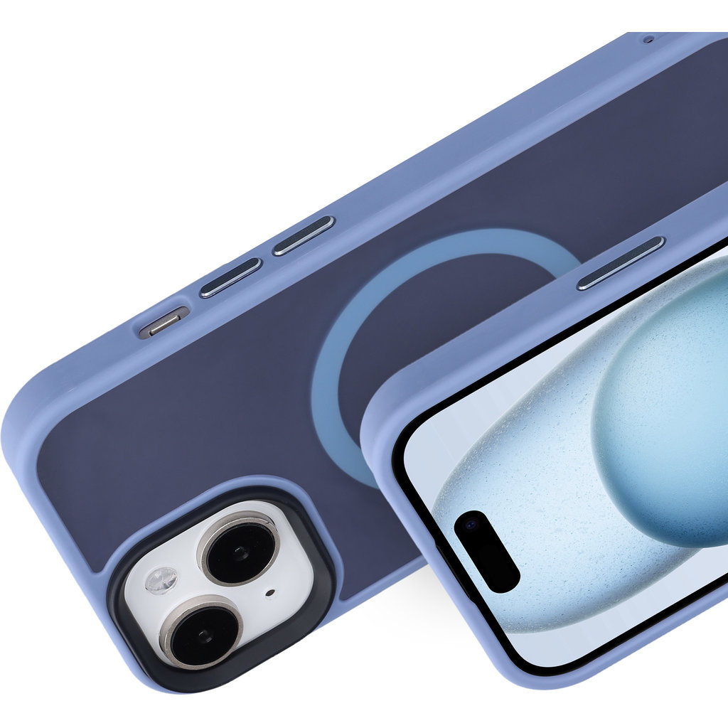 Mobiparts Mobiparts Hardcover iPhone 15 Satin Light Blue (MagSafe) MP-128950