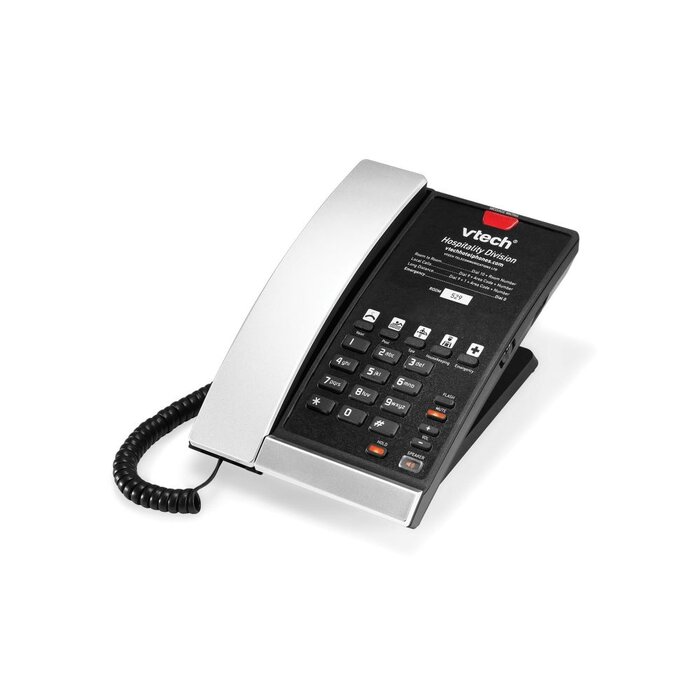 Vtech Vtech A2210 Silver & Black (5 keys) 1-Line Analog Corded Phone, 5 programmable keys