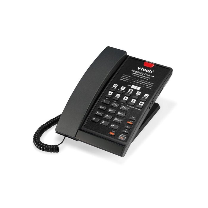 Vtech Vtech A2210 Matte Black (5 keys)  1-Line Analog Corded Phone, 5 programmable keys