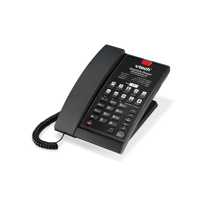 Vtech VTech S2210-X SIP Hoteltelefoon - 1-lijns - 10 programmeerbare toetsen - PoE - Matzwart