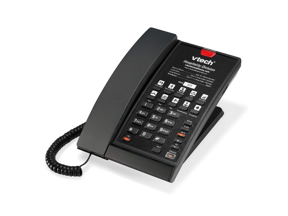 Vtech VTech S2210-X SIP Hoteltelefoon - 10 Sneltoetsen - PoE - Matzwart
