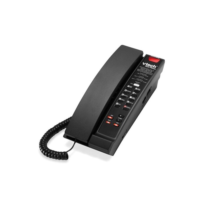 Vtech Vtech S2211-X Matte Black (5 Keys) 1-Line SIP Petite Hotel Telephone, 5 Programmable