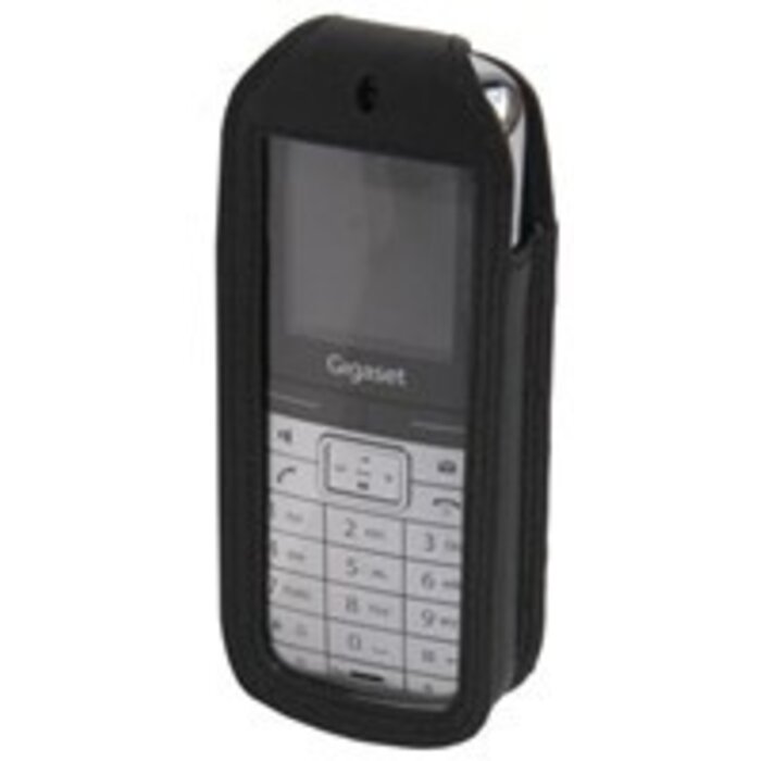 Gigaset Gigaset SL400 / SL400H Venstertas - Lederen Beschermhoes met Transparant Venster en Riemclip - Zwart