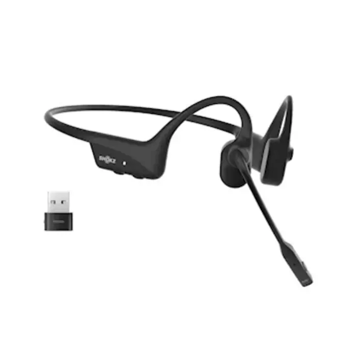 Shokz Shokz OpenComm2 UC Draadloze Headset met USB-A Dongle - Zwart - Bone Conduction