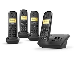 Gigaset Gigaset A270A Quattro DECT Telefoon - 4 Handsets & Antwoordapparaat - Zwart